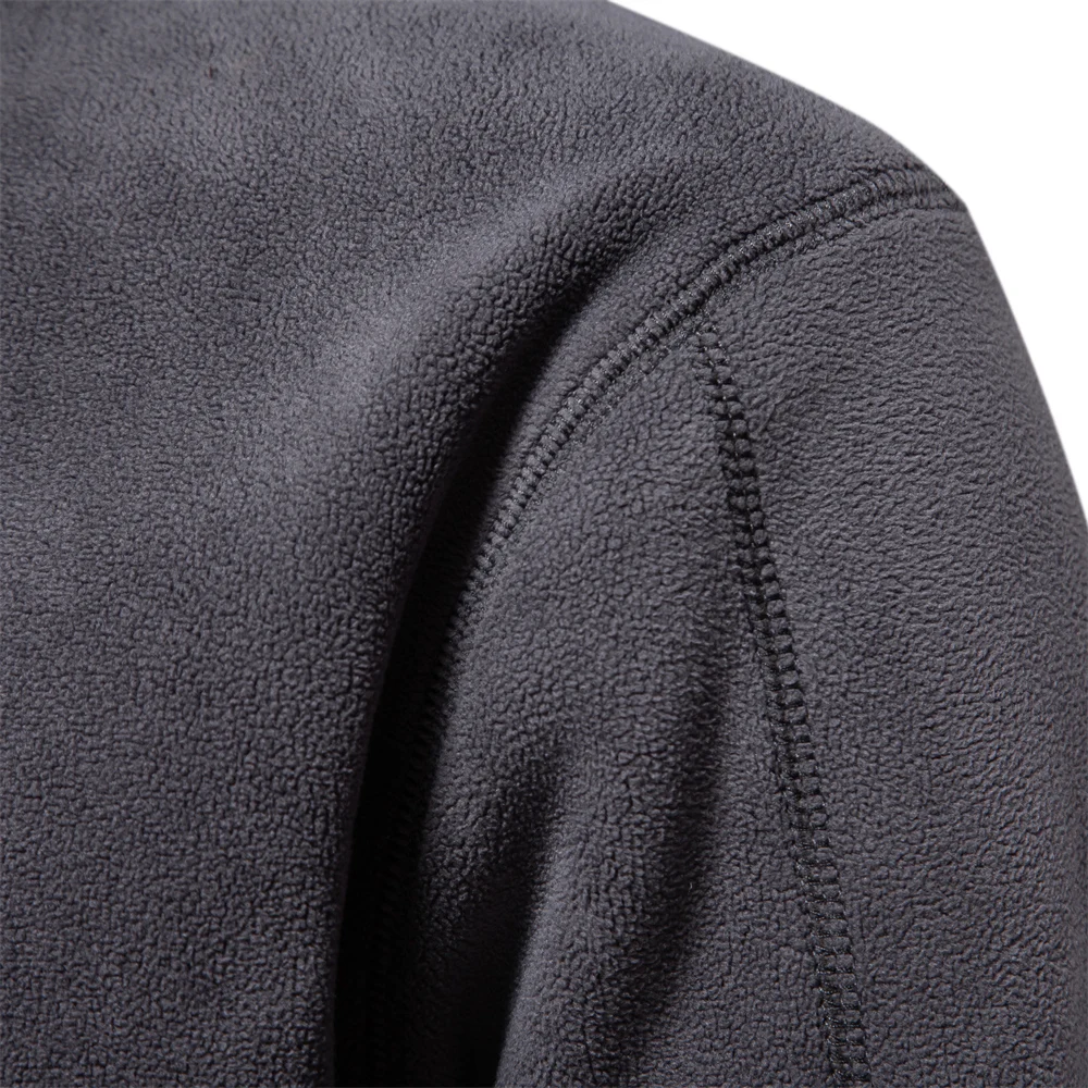 AIOPESON Brand Quality Thicken Warm Fleece Jacket for Men Zipper Neck Pullover Men\'s Sweatshirt Soft Shell Mens Jacket