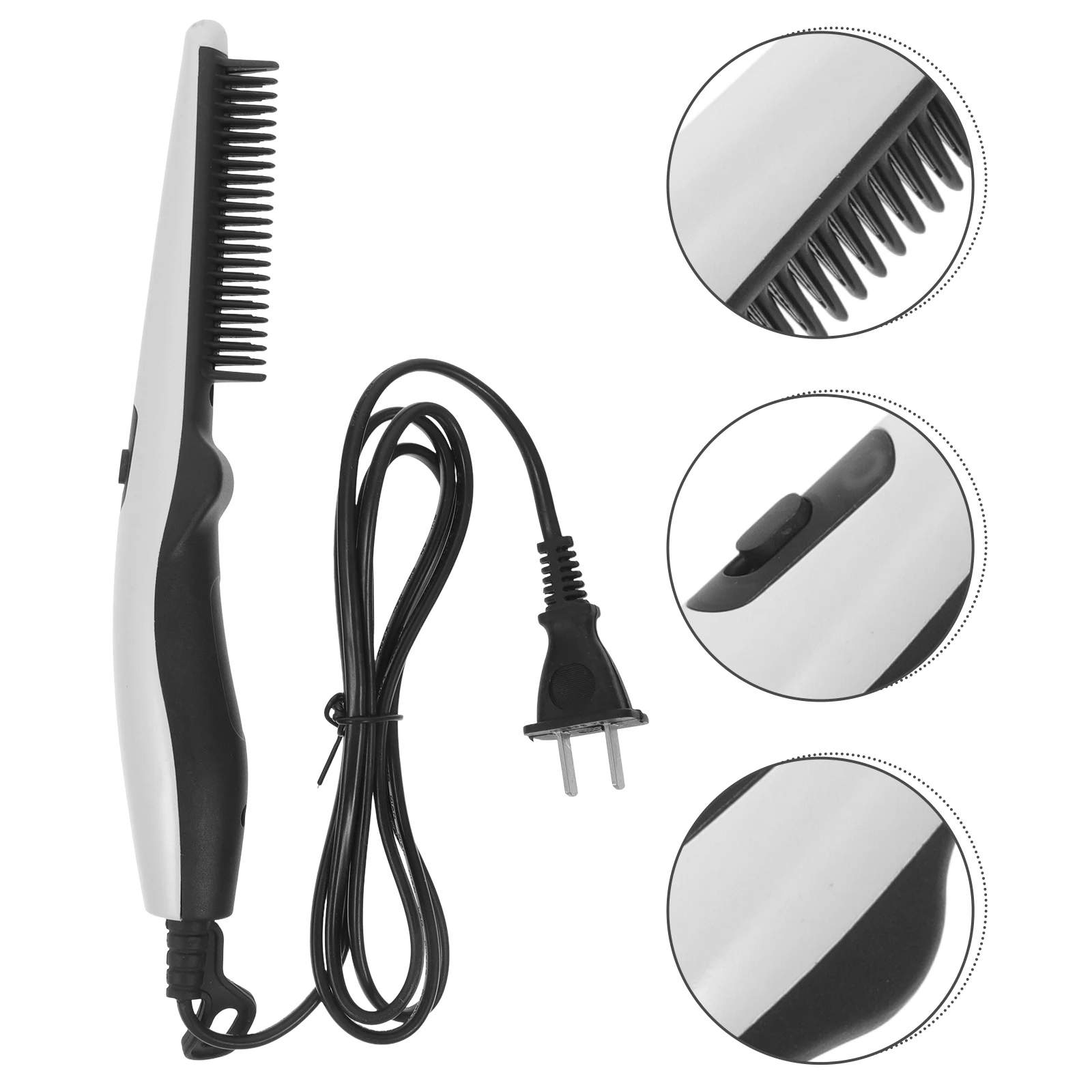 

Электрическая расческа для бороды, выпрямитель для волос, мужская щетка с подогревом, мини-портативный инструмент для ухода за гладкими волосами, вьющиеся волосы