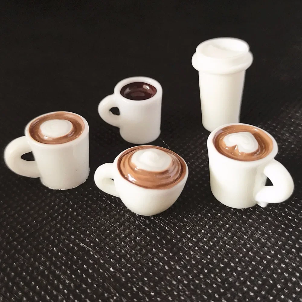 1:6 10 stücke Puppenhaus Dekoration Zubehör Mini Lebensmittel Kaffee Trinken Eis Wein Tasse Flasche für Puppe DIY Küche spielzeug – Detail 5