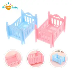 1:12 Dollhouse Miniature Cradle Crib Bedding Set Baby Doll Furniture Toys For Dolls Furniture Decorate