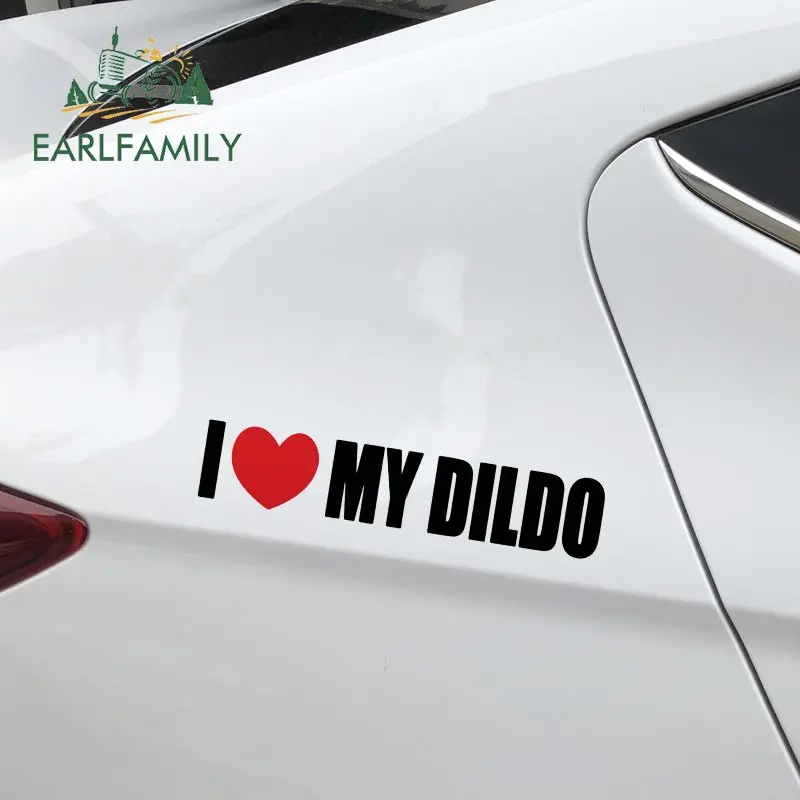 EARLFAMILY-I Love My Dildo 농담 자동차 오토바이 비닐 스티커 그래픽 데칼 재미 있은 장난 자동차 스티커 장식, 15cm