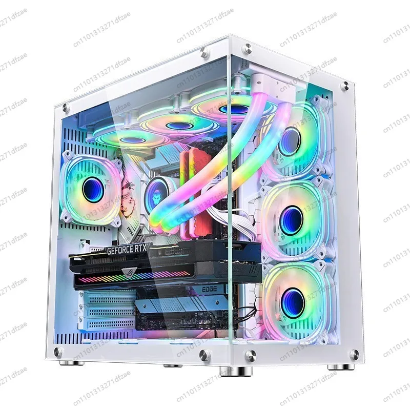 

Suitable for Lonely Brave Full-side Transparent White Sea View Room MATX ITX Computer Case 240/360 Water Cooling