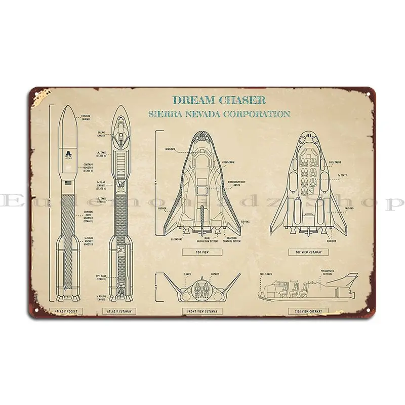 Dream Chaser Parchment Version Metal Signs Decoration Home Cinema Design Cave Tin Sign Poster