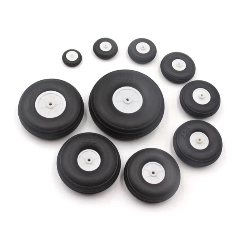 2Pcs/lot 1-5inch High Elastic Tail Wheel Tires Rubber With Plastic Nylon Wheel Hub For RC Fixed-wing Airplane Models DIY Tires