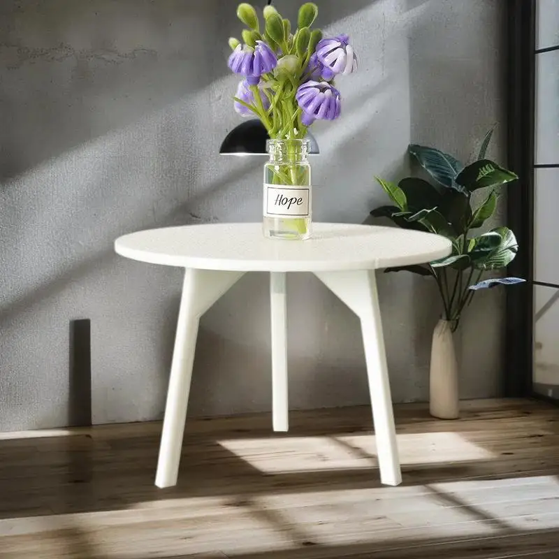 Dollhouse Miniature White Round Table Model Simulation Furniture Decoration DIY Accessories Toys