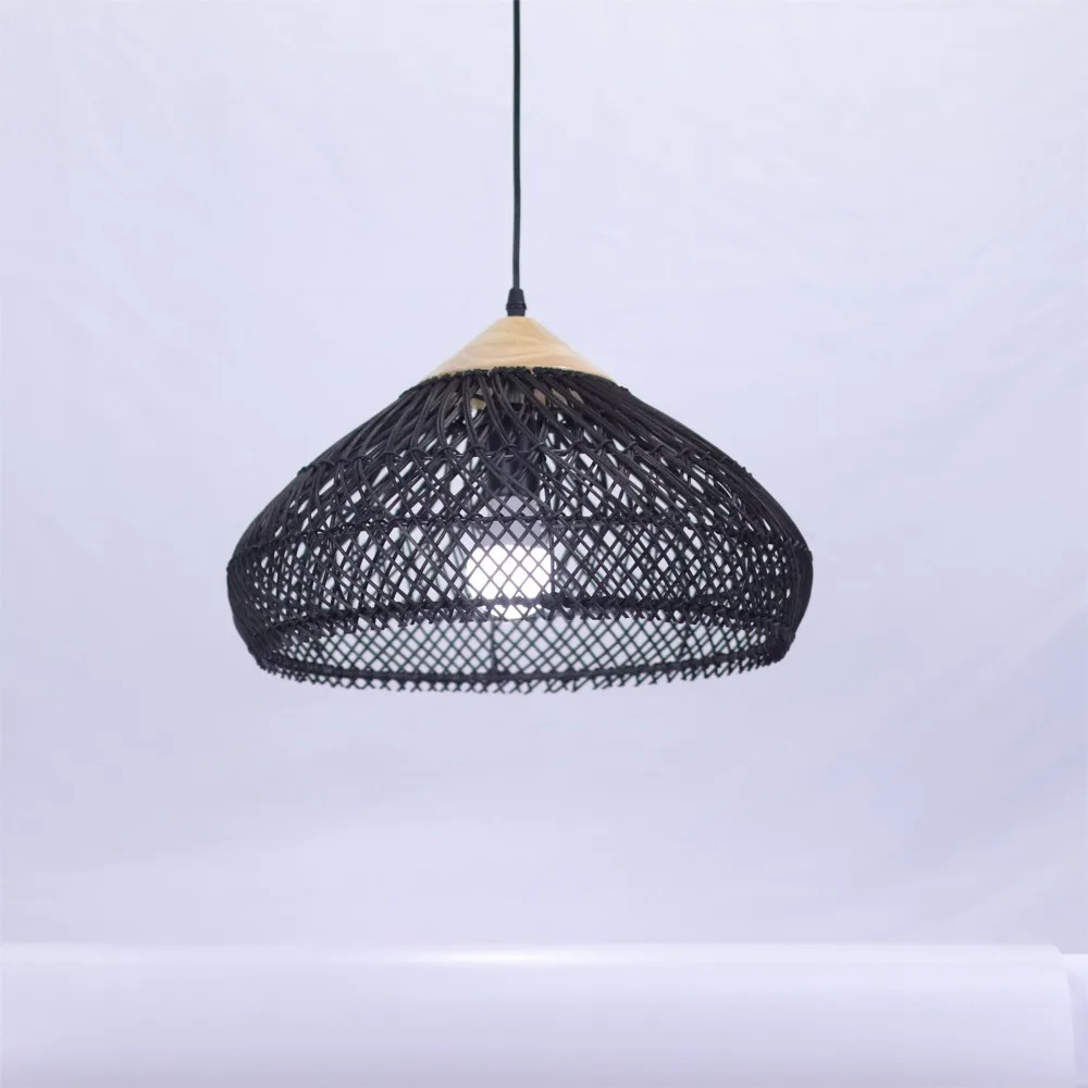 JOYINLED Pendelleuchten Vintage Handgefertigte Rattan-Lampe Japanischer Stil Wabi Sabi Beleuchtung für Kücheninsel Loft Esszimmer Licht – Detail 9