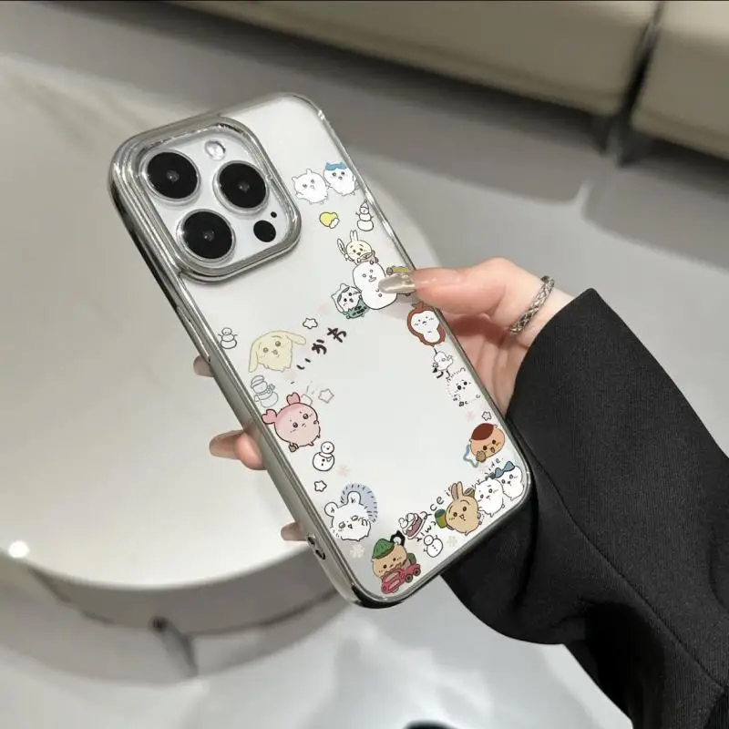 New Chiikawa Cartoon Phone Case for Iphone 15 14 13 11 12 Pro Max Y2K Hachiware Usagi Clear Silicone Anti-Fall Cover Gifts