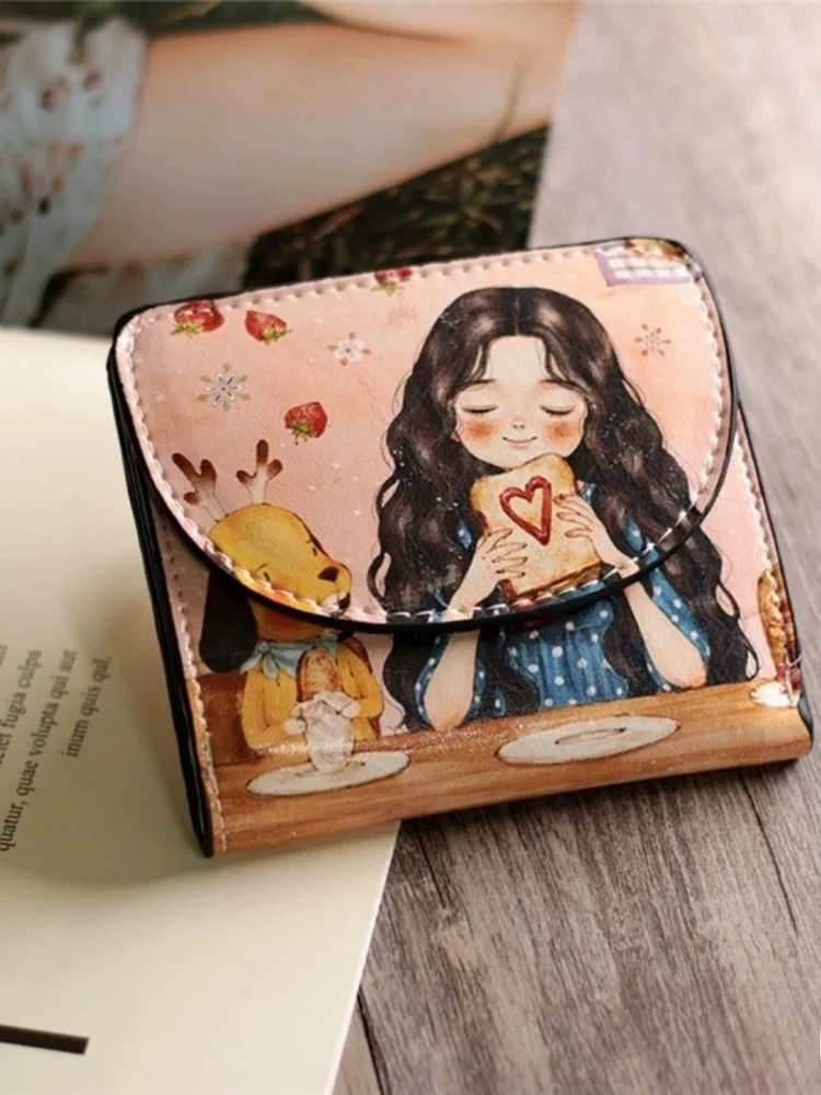 style-horizontal-women's-wallet-cute-cartoon-coloring-card-holder-thin-layering-clasp-simple-design-short-size-bag