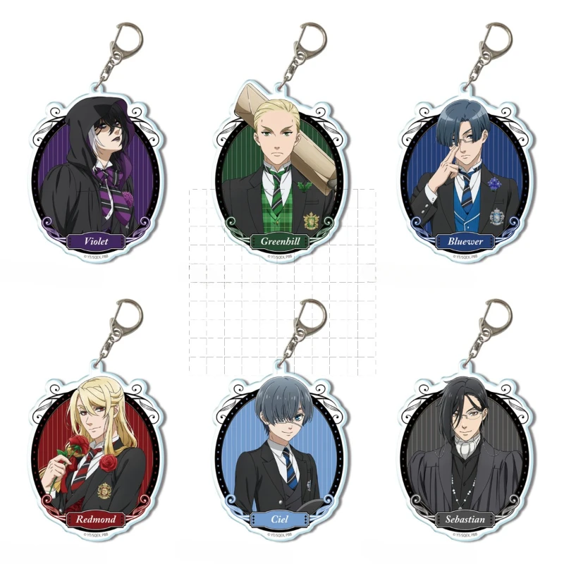 Game Sebastian Michaelis Ciel Phantomhive sleutelhanger pop Anime Bluewer acryl sleutelhanger hanger voor cadeau