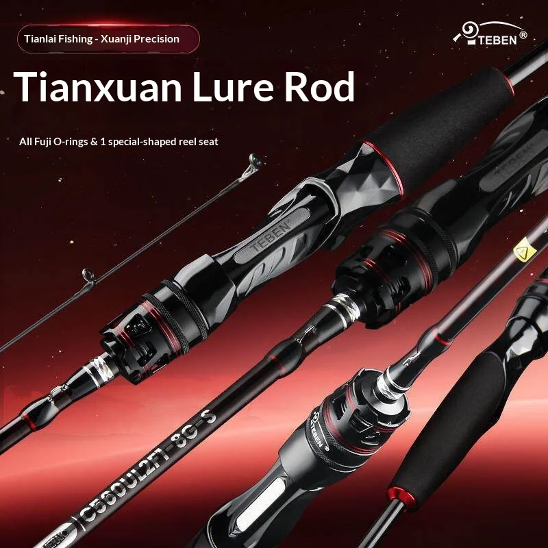 

Удилище Teben Lure Fishing Rod с кольцами Fuji, высокопрочное (24T), эргономичное крепление для катушки, для дальнего заброса, для пресноводной микровоблёрдинговой ловли, для черного окуня