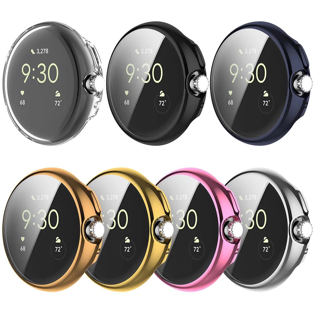 Full Screen Protector for Google Pixel Watch 2/1 Electroplated  TPU Protective Case Shell Cover