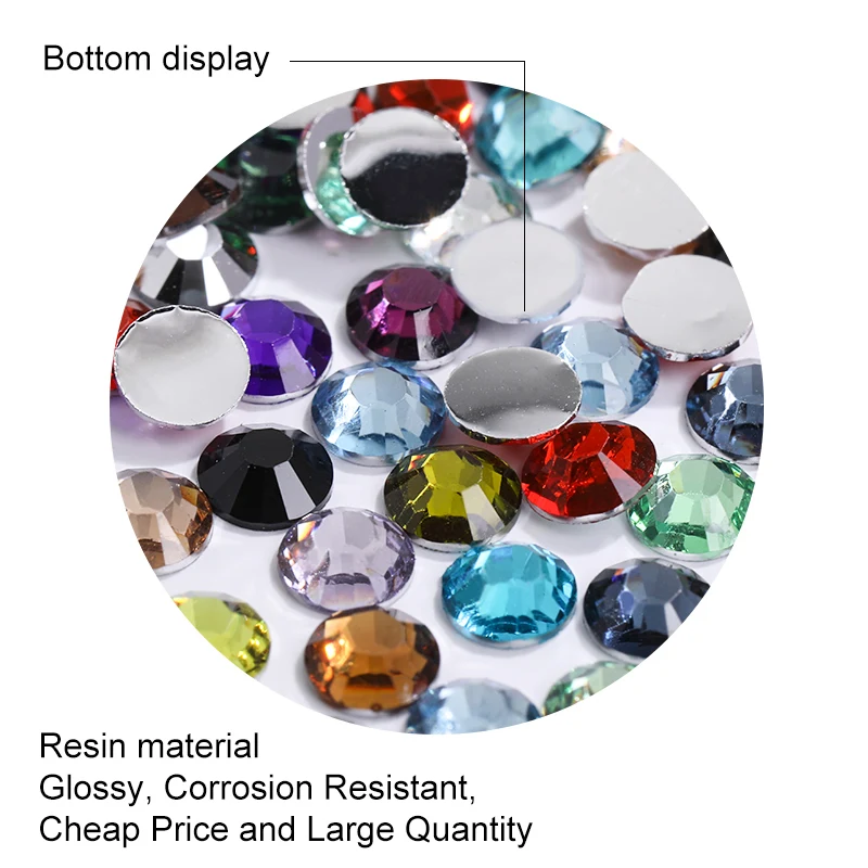 3D Resin Rhinestones Flatback Round Stones Decoration Glitter Crystals Diy For Clothes Diamante Gems 3 4 5 6mm (no Hotfix)