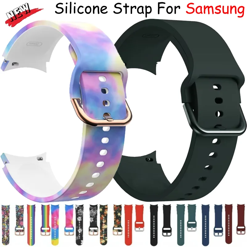 Силиконовый ремешок для Samsung Galaxy Watch 4 5 6 7 44 мм 40 мм Прочный браслет для Galaxy Watch Classic 47 мм 43 мм 46 мм 42 мм/Pro 45 мм