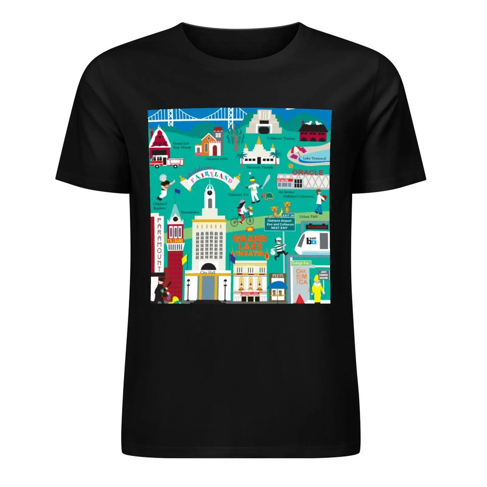 Oakland, California - Collage Illustration by Loose Petals T-Shirt customizeds graphics men tshirt