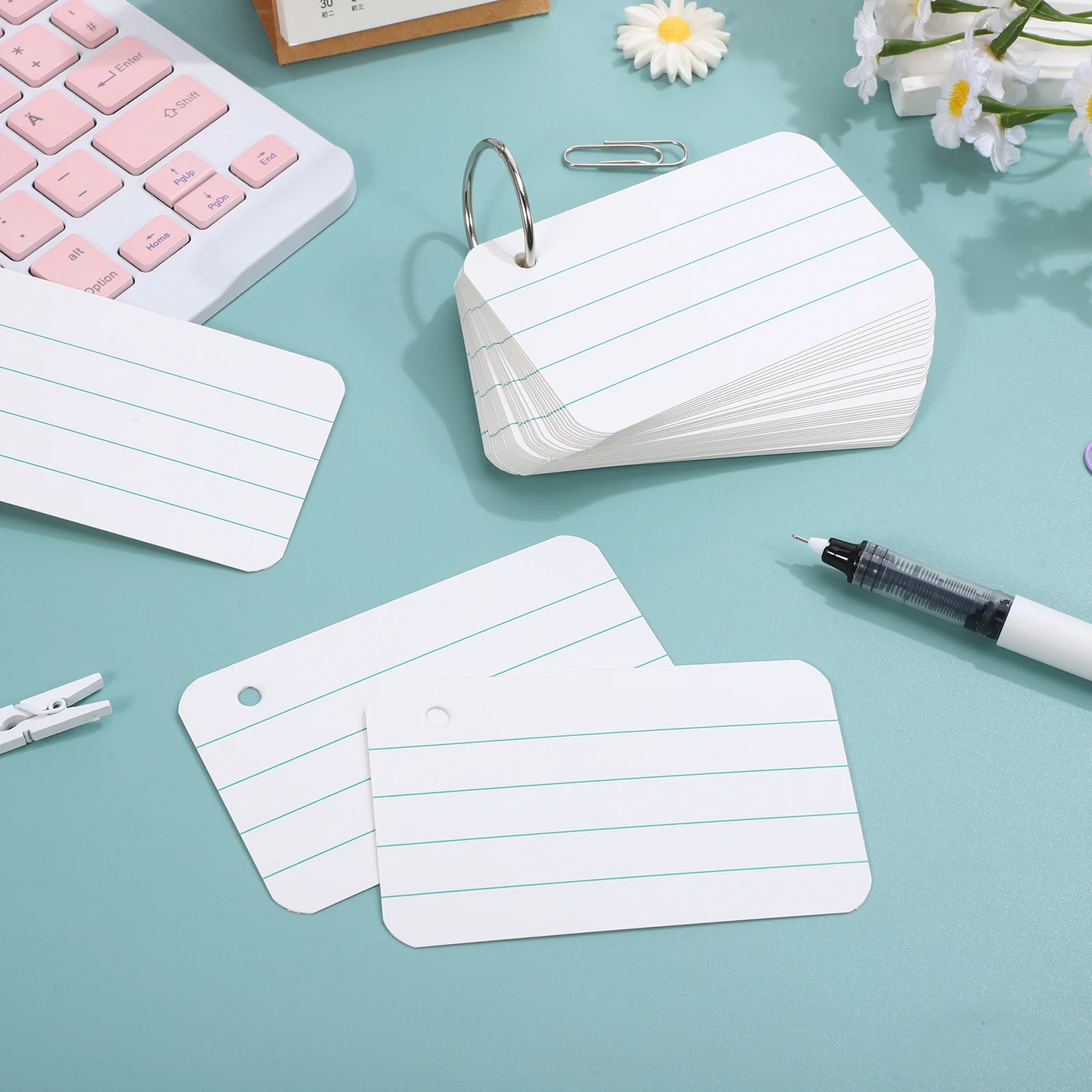 

50 Blank Vocabulary Cards for DIY Words Learning Flashcards Note Small Bulk Index Card Making Plain Paper Toddler Study