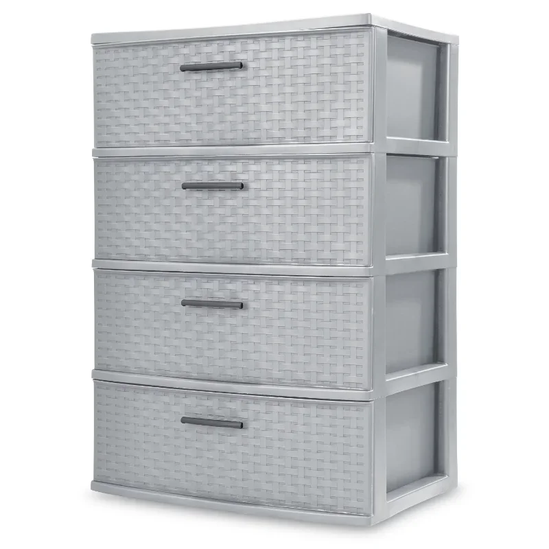 Sterilite 4 Drawer Wide Weave Tower Whitestorage boxes  storage box  boite de rangement