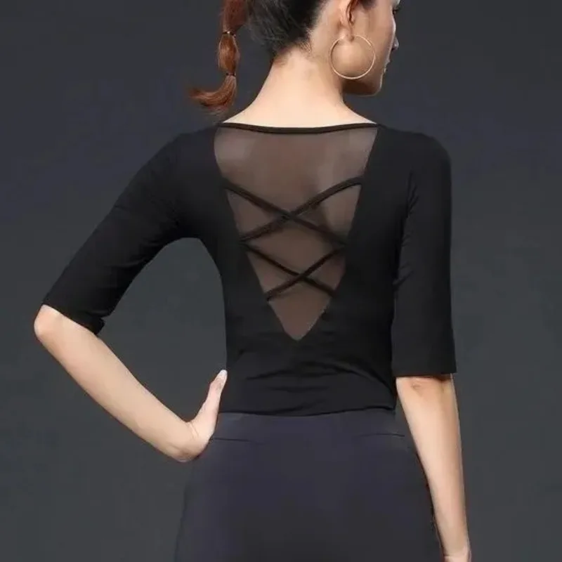 

Топ для латинских танцев по индивидуальному заказу, платье для современных танцев с длинными рукавами, квадратная одежда для выступлений, ча-ча, самба, танго, румба