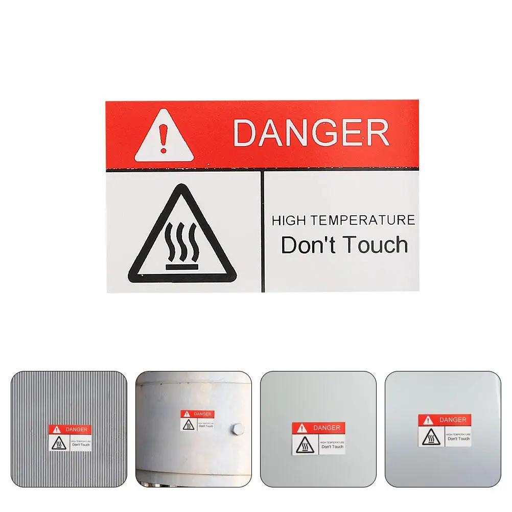 2pcs High Temperature Warning Sign Scald Sticker Danger Hot Heat Labels Safety Signs Caution Surface Synhetic Stickers