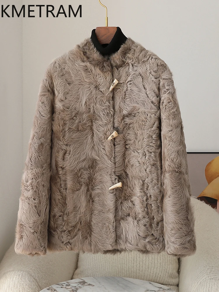 เสื้อโค้ทขนแกะแท้ 100% ยี่ห้อ KMETRAM ขนสองด้าน สำหรับผู้หญิง หรูหรา ความยาวปานกลาง เสื้อแจ็คเก็ตขนสัตว์แท้ เสื้อผ้าฤดูหนาวสำหรับผู้หญิง ปี 2025
