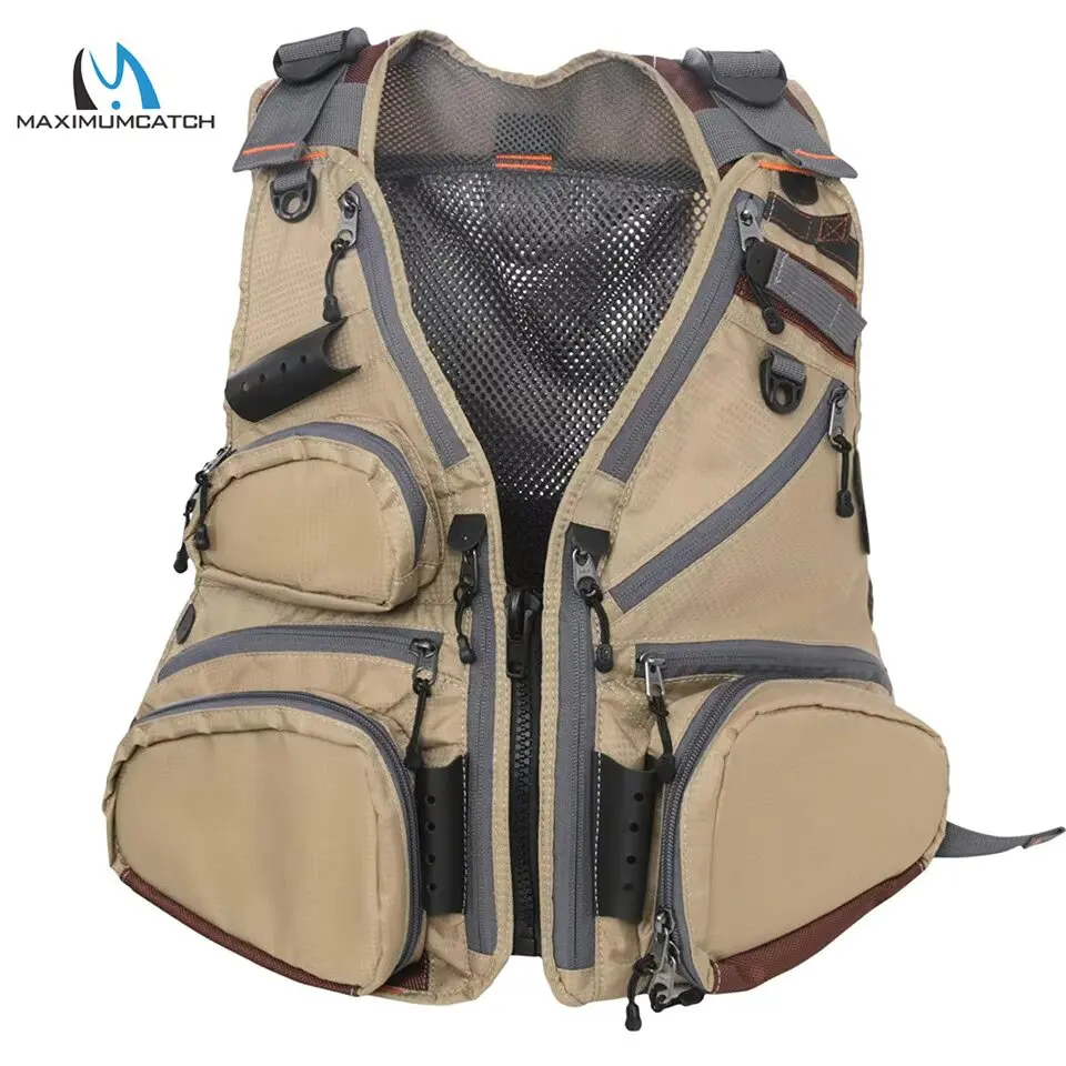 Maximumcatch New-Tech Fly Fishing Vest Pack Multi-function Pocket Outdoor Adjustable Mesh Vest Jacket