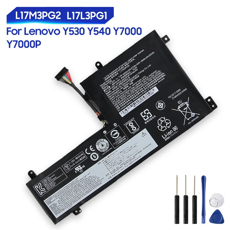 

Replacement Battery For Lenovo Y540 Y530 Y7000P Y7000 L17M3PG2 L17L3PG1 L17M3PG3 L17C3PG1 Rechargeable Battery 4955mAh