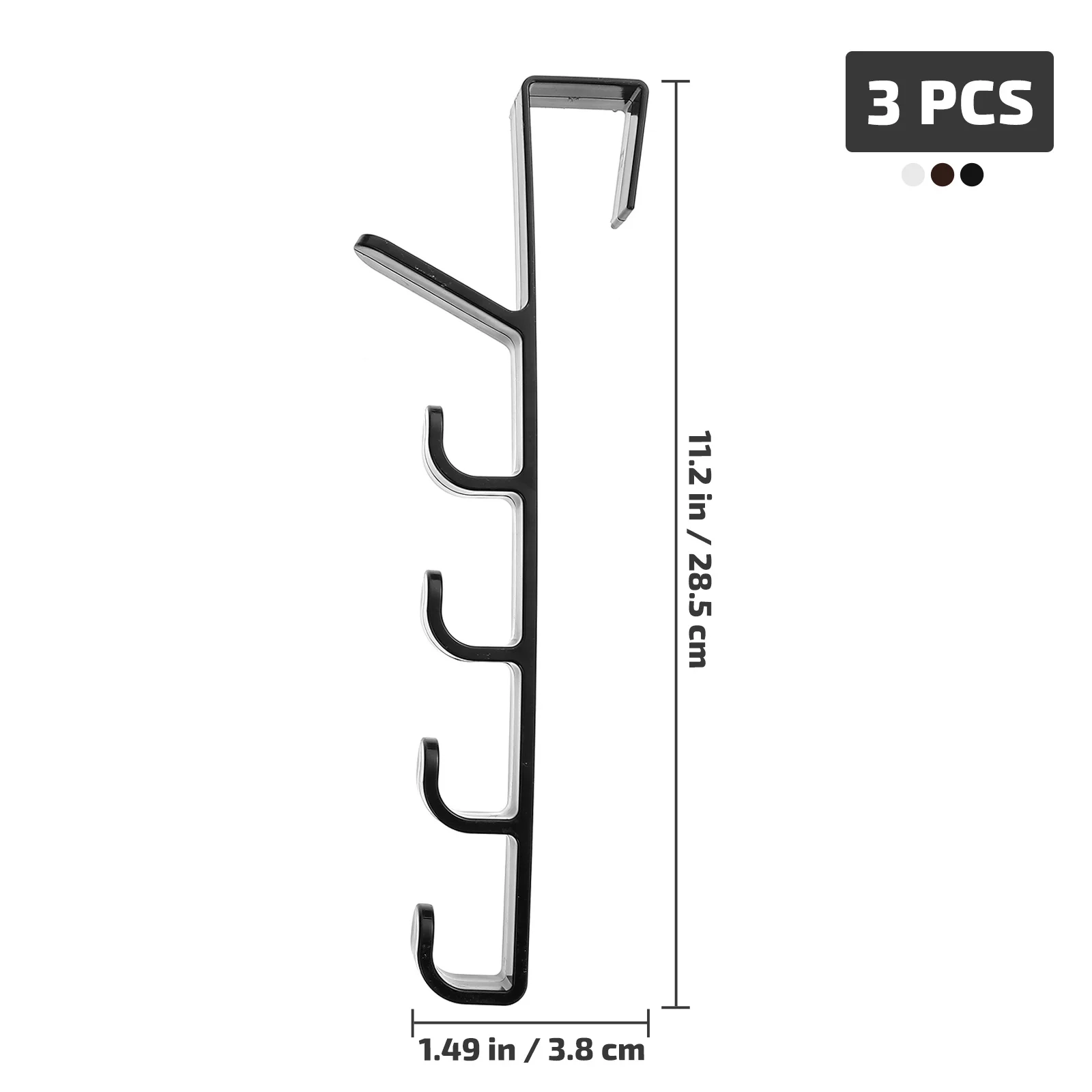 

3pcs Over Door Hooks Strong ABS Material Space Saver Door Back Hook No Drill Home Storage Bath Kitchen Bedroom Garage Office