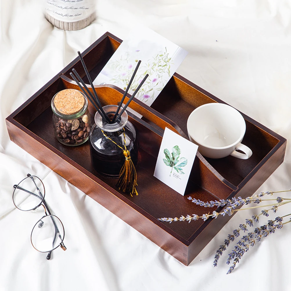 

Solid Wood Storage Tray Pine Material Household Organizer For Kitchen Drawer Tableware Tea Bag Jewelry Container Case