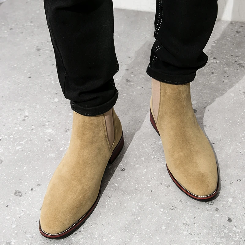 

Classic European and American Chelsea boots with suede elastic British style simplefashionable, breathable, high top men's boots