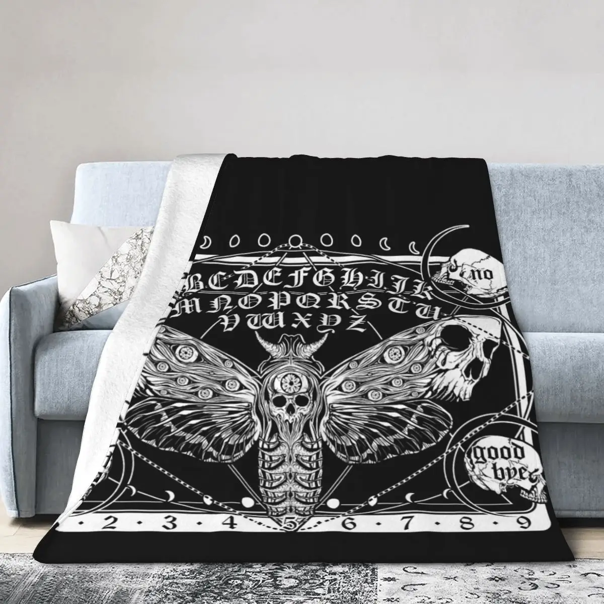 Death Moth Spirit Board Blankets Soft Warm Flannel Throw Blanket Bedding for Bed Living room Picnic Travel Home Couch