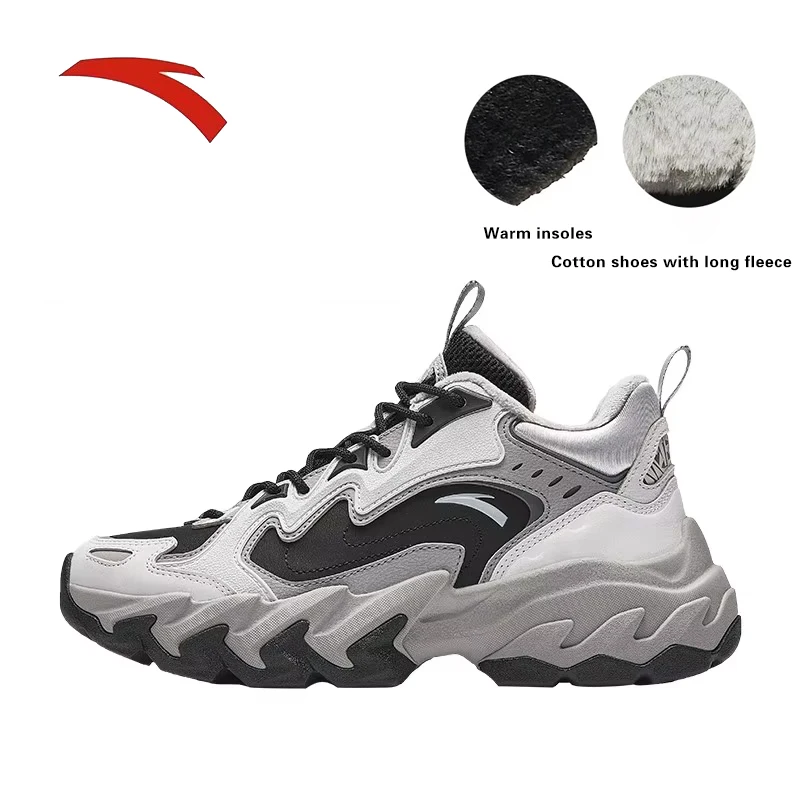 

ANTA Panshi, теплая повседневная обувь на толстой подошве с бархатом для женщин, новинка зимы 2024, обувь из плотного хлопка 122448950