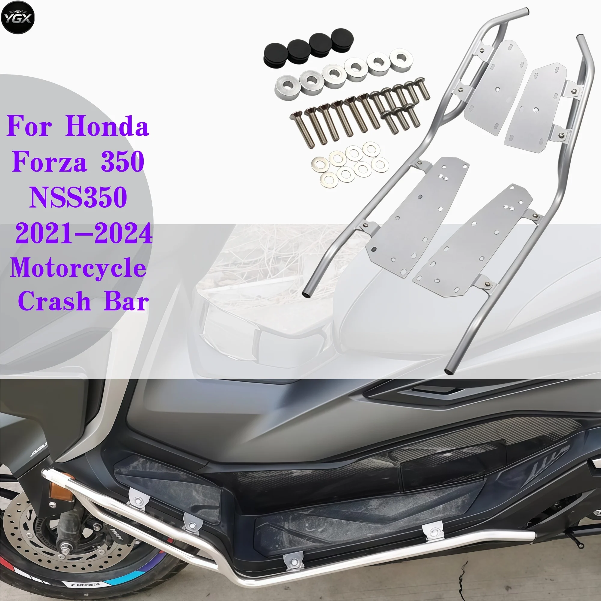 Motorcycle Crash Bar Engine Guard Highway Bumper Anti-Drop Tank Frame Protector For Honda Forza 350 NSS350 Forza350 2021-2024