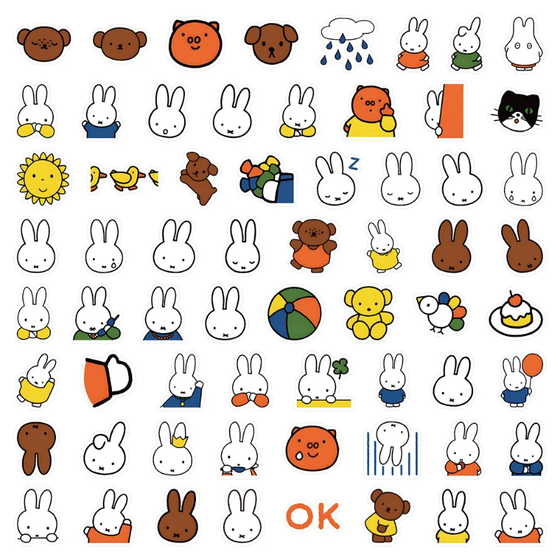 Cute Miffy Stickers Cartoon Rabbit Girl Pocket Decoration Kawaii Phone Case Ipad Notebook Waterproof Stickers Gifts New - view 2