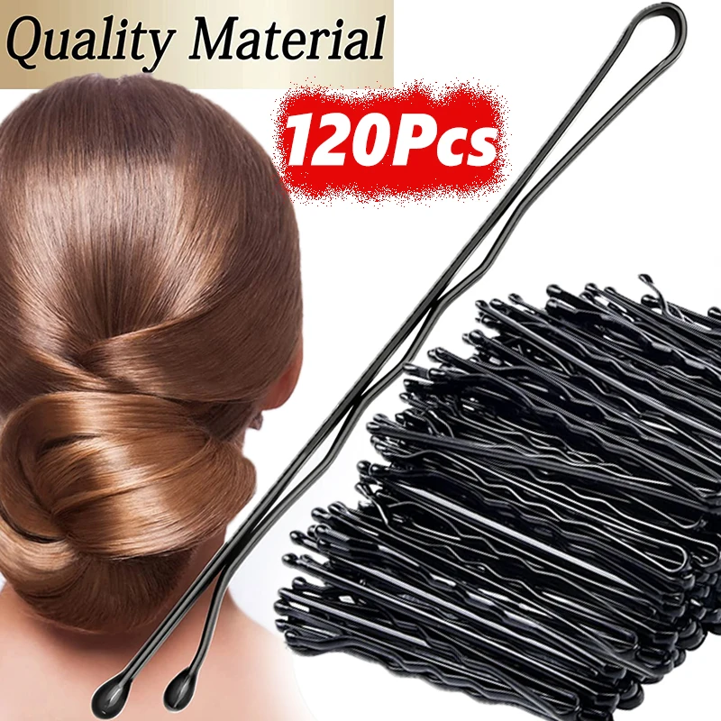 120Pcs/Set Black Hairpins For Women Hair Clip Lady Bobby Pins Invisible Wave Hairgrip Barrette Hairclip Hair Clips Accessories