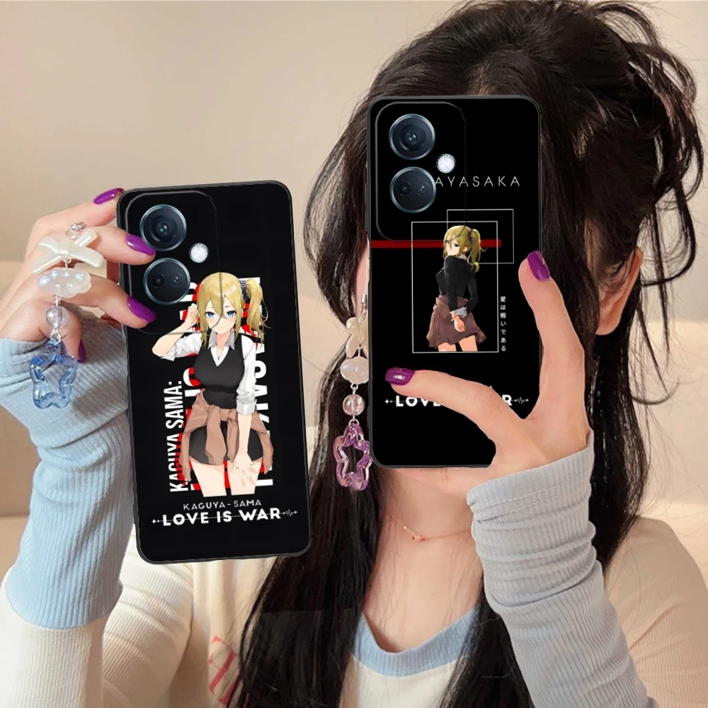 Kaguya Sama Hayasaka Mobile Phone Case for OPPO Find X5 X3 X2 A93 Reno 8 7 Pro A74 A72 A53 Black Soft Phone Cover Shell