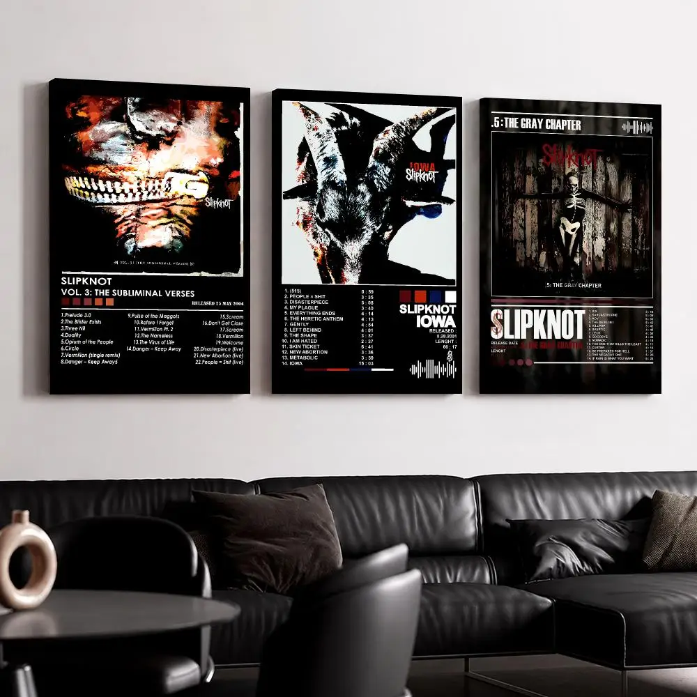 Band Album S-Slipknot Framed Wall Painting Canvas Poster Ready to Hang Wall Art for Bedroom Living Room Home Decor Gift