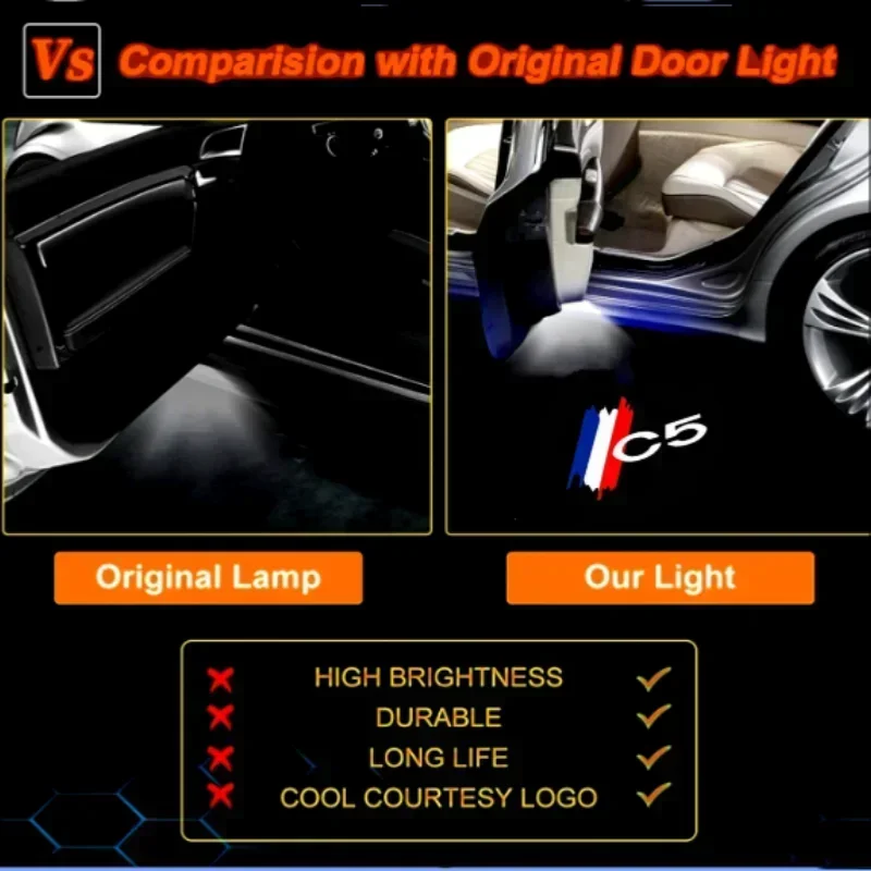 LED ترحيب شبح الظل ضوء لسيتروين C3XR HU83/VA2 شفرة CE0536 C4 C2 C5 C6 C4LCACTUS باب السيارة العارض مصابيح الملحقات #3