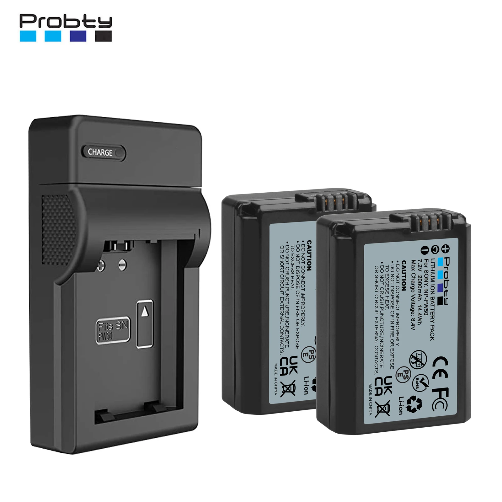 Probty NP-FW50 Replacement Battery For Sony ZV-E10 A7 A7R A7RII A7II A7SII A7S A7RII A6300 A6400 A6500 RX10