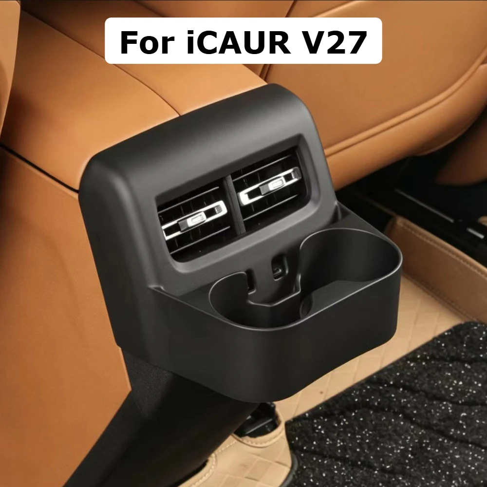 For Chery ICAR V27 iCAUR V27 2026 ABS Rear Seat Cup Holder Storage Box Center Console Cup Holder Organizer Storage Tray