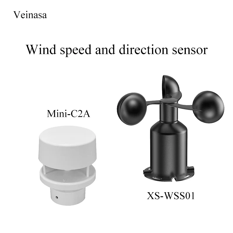 2026 Veinasa Arduino RS485 Modbus Ultrasonic Anemometer ABS Plastic Mini-C2A Wind Speed and Direction Sensor