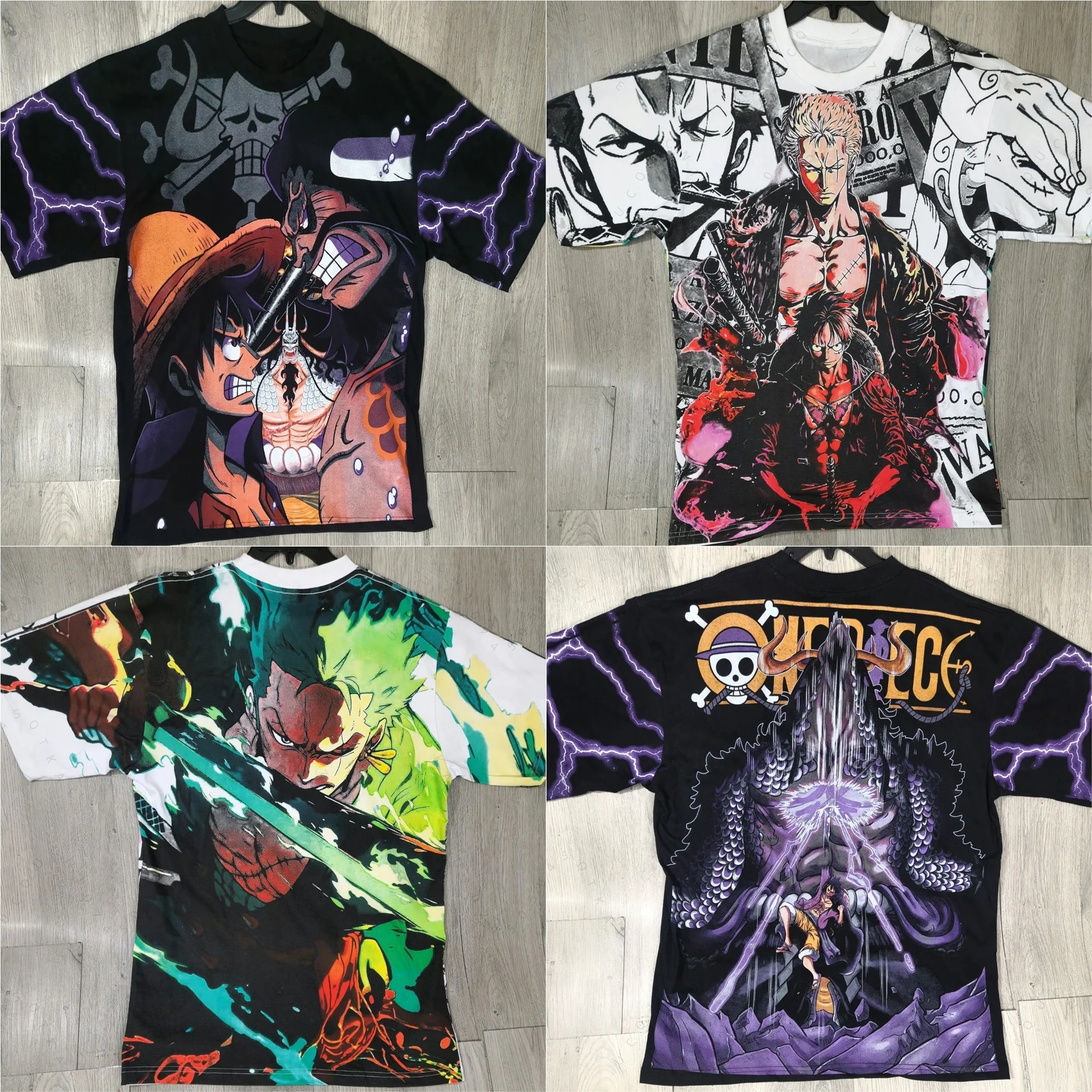 Camisetas de Verão para Homens e Mulheres One Piece Luffy Zorro 2026, Estilo Japonês de Anime, Roupas Infantis ﻿