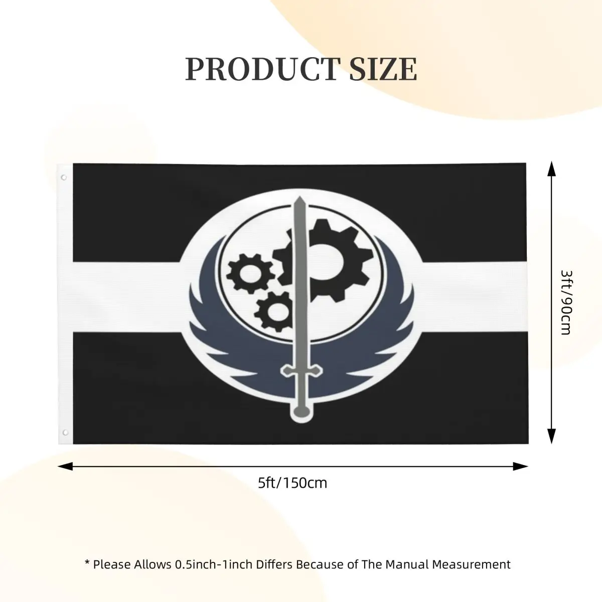 Appalachian Brotherhood Of Steel Flag Decor 3x5FT Polyester Material Easy To Hang Fade Resistant Lightweight