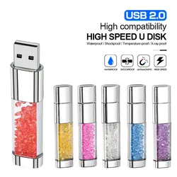 Fashion Diamond Logo Customised Crystal With LED Light metal USB flash Drive pen drive 8GB 16GB 32GB Jewelry memory stick usb