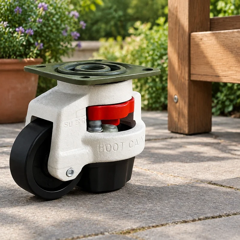 Industrial-Grade Workbench Caster with Adjustable Height and Non-Slip Wheels for Machinery and Vending Units