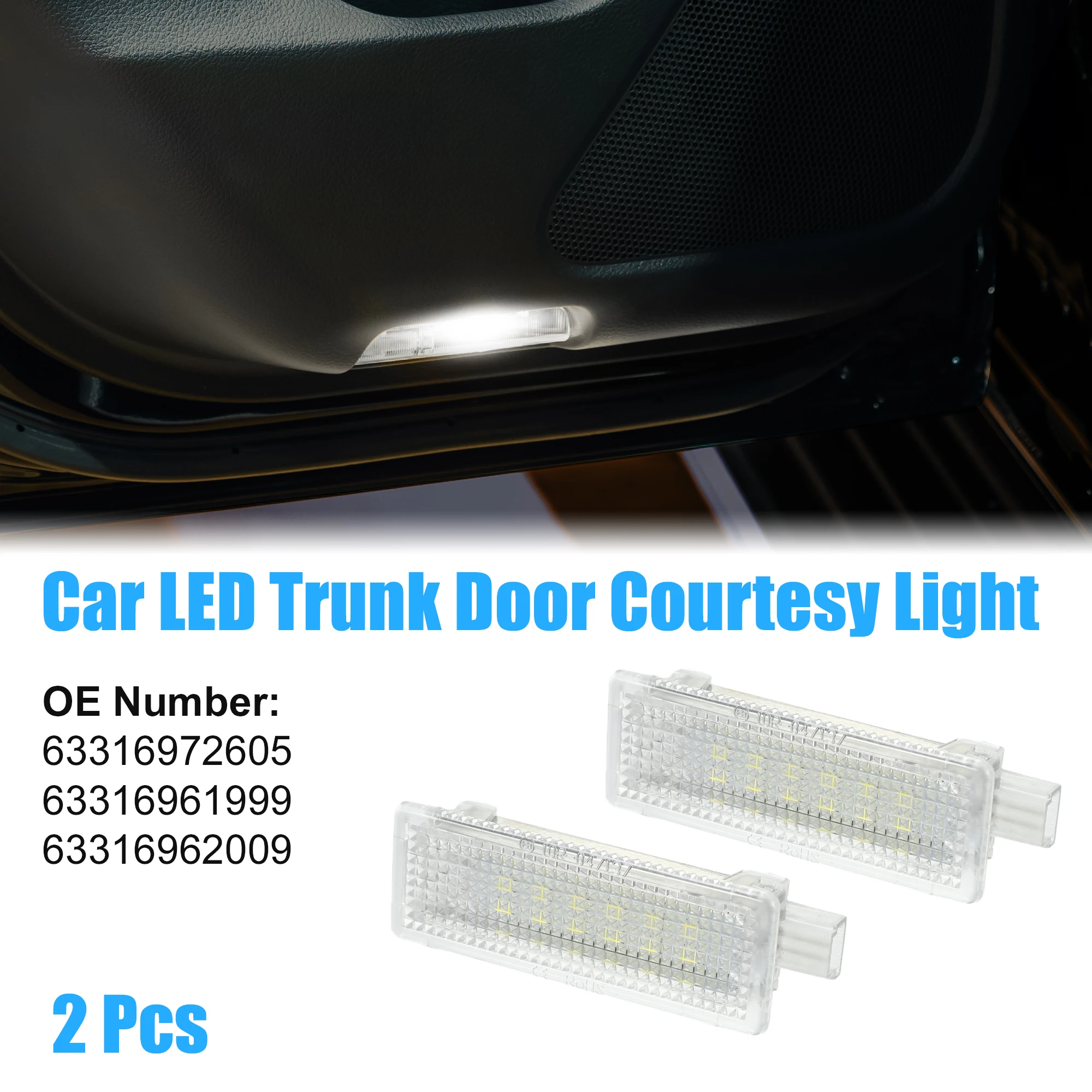 

Motoforti 2pcs Trunk Light Courtesy Footwell Boot Lamp for BMW X3 11-17 for BMW X5 07-13