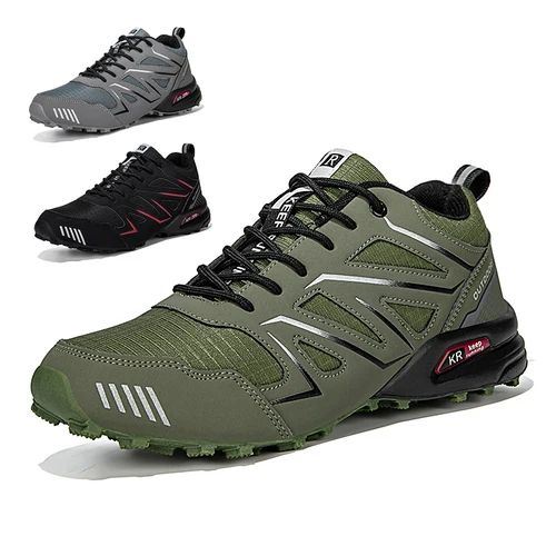 Zapatos de senderismo impermeables para hombre, zapatillas de Trekking al aire libre, escalada de montaña, Camping, botas tácticas de caza, zapatos de bicicleta para hombre