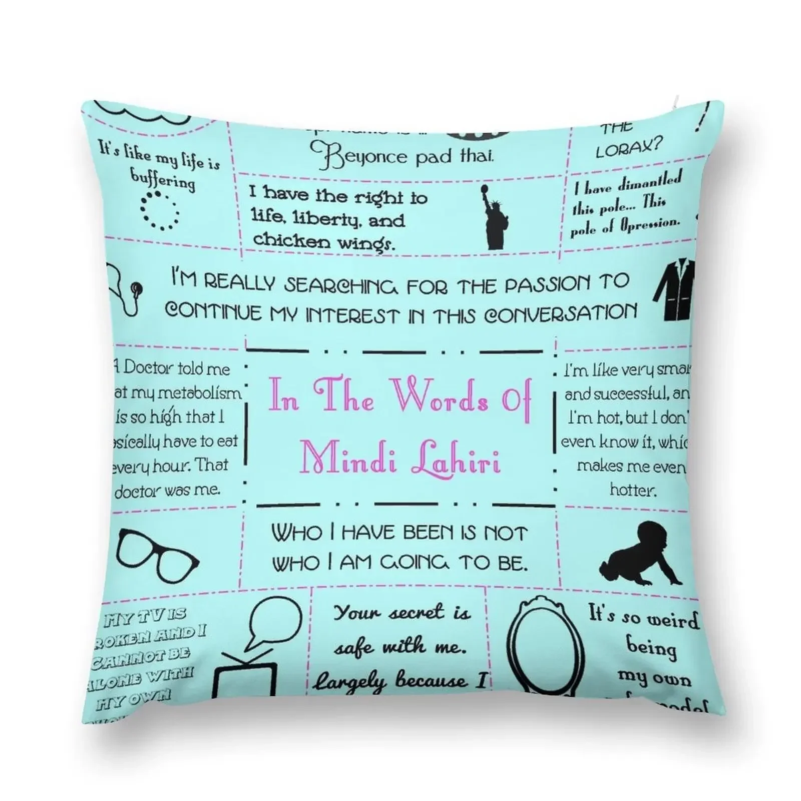 

In the Words of Mindy Lahiri Throw Pillow Christmas Pillow Sofas Covers pillow