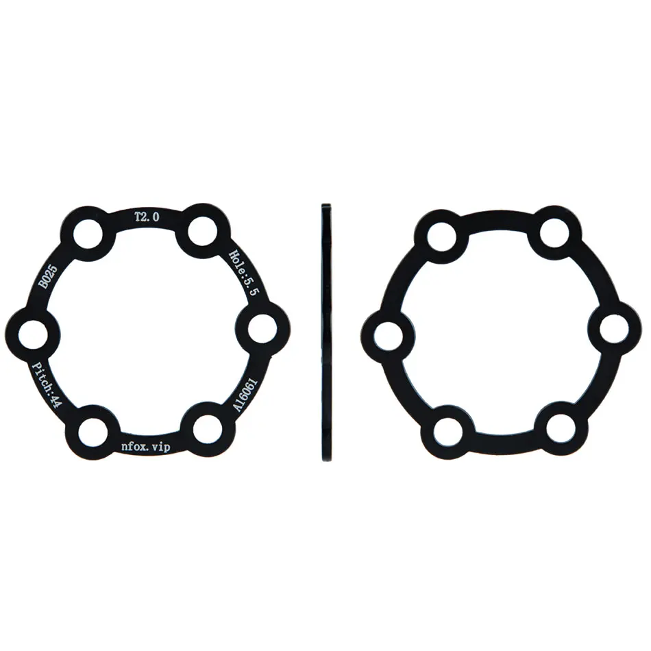 NFOX Bicycle Hub Spacer Electric Skateboard Brake Disc Modified Thickened 2-6MM 6-Hole Flange Disc Brake Adjustment Washer
