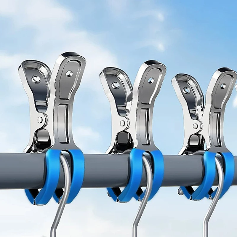 5PCS Stainless Steel Clothes Drying Quilt Clip Clothes Large Clothes Drying Windproof Clothes Hanger Household Fixed Clip