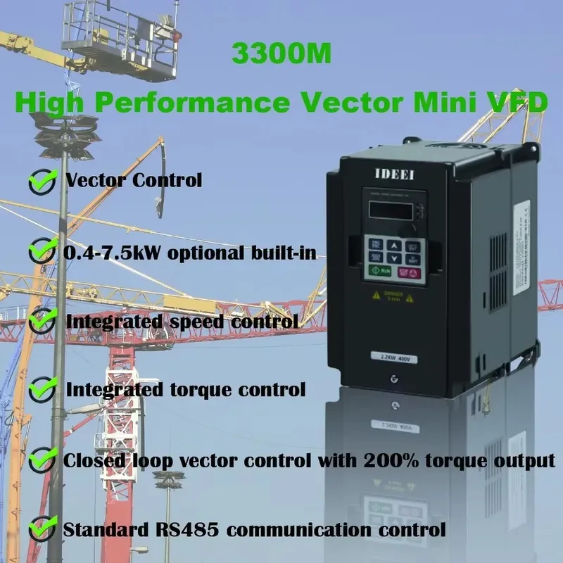 High Performance 3300 Mini VFD Industrial Machines Variable Frequency Driver with Vector Speed Torque Control & Modbus