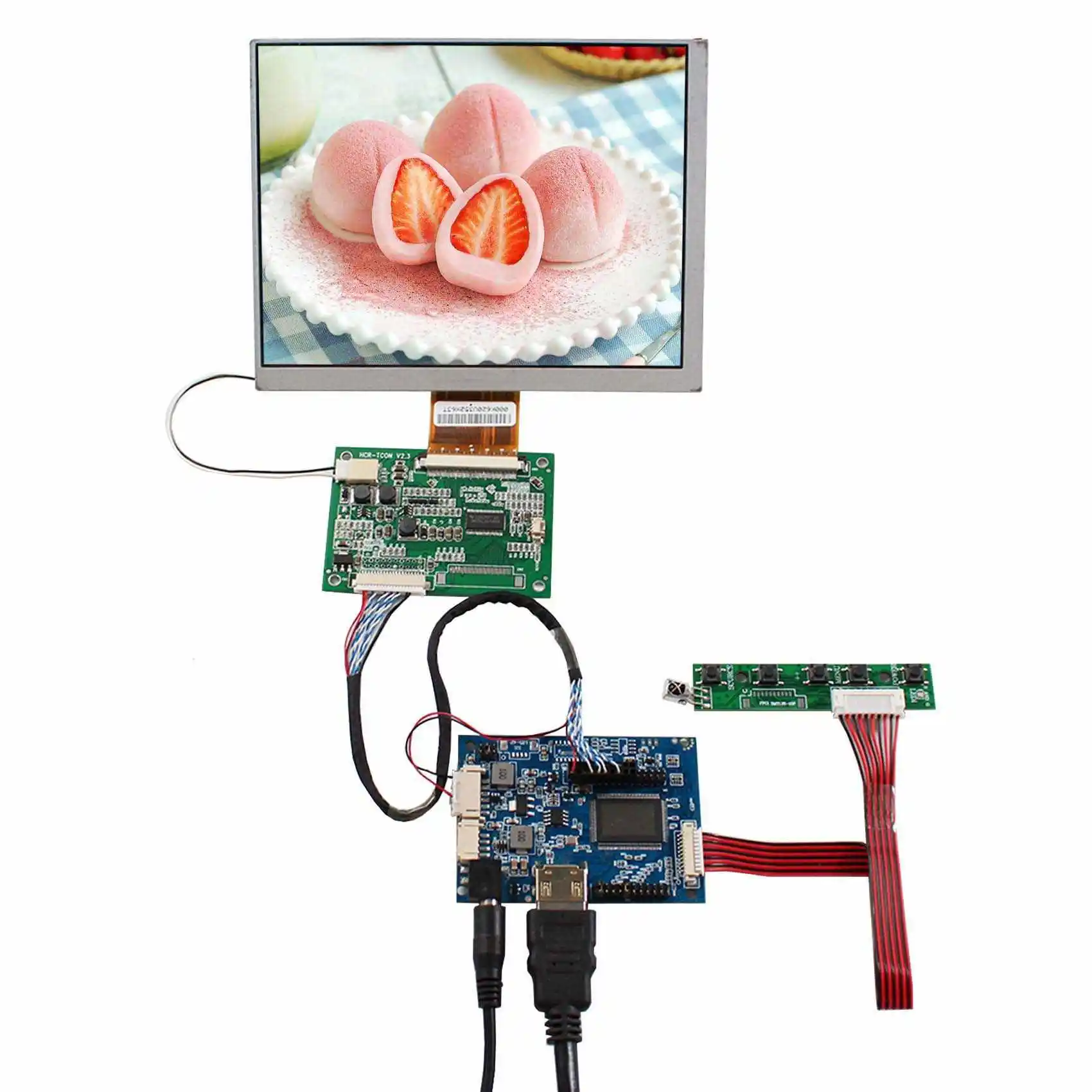 VSDISPLAY 7 Inch CLAA070MA0ACW 800x600 4:3 Aspect Ratio 60 Pins TTL LCD Screen and Controller Board,for Flight Simulator